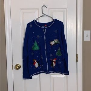 Blue ugly Christmas sweater